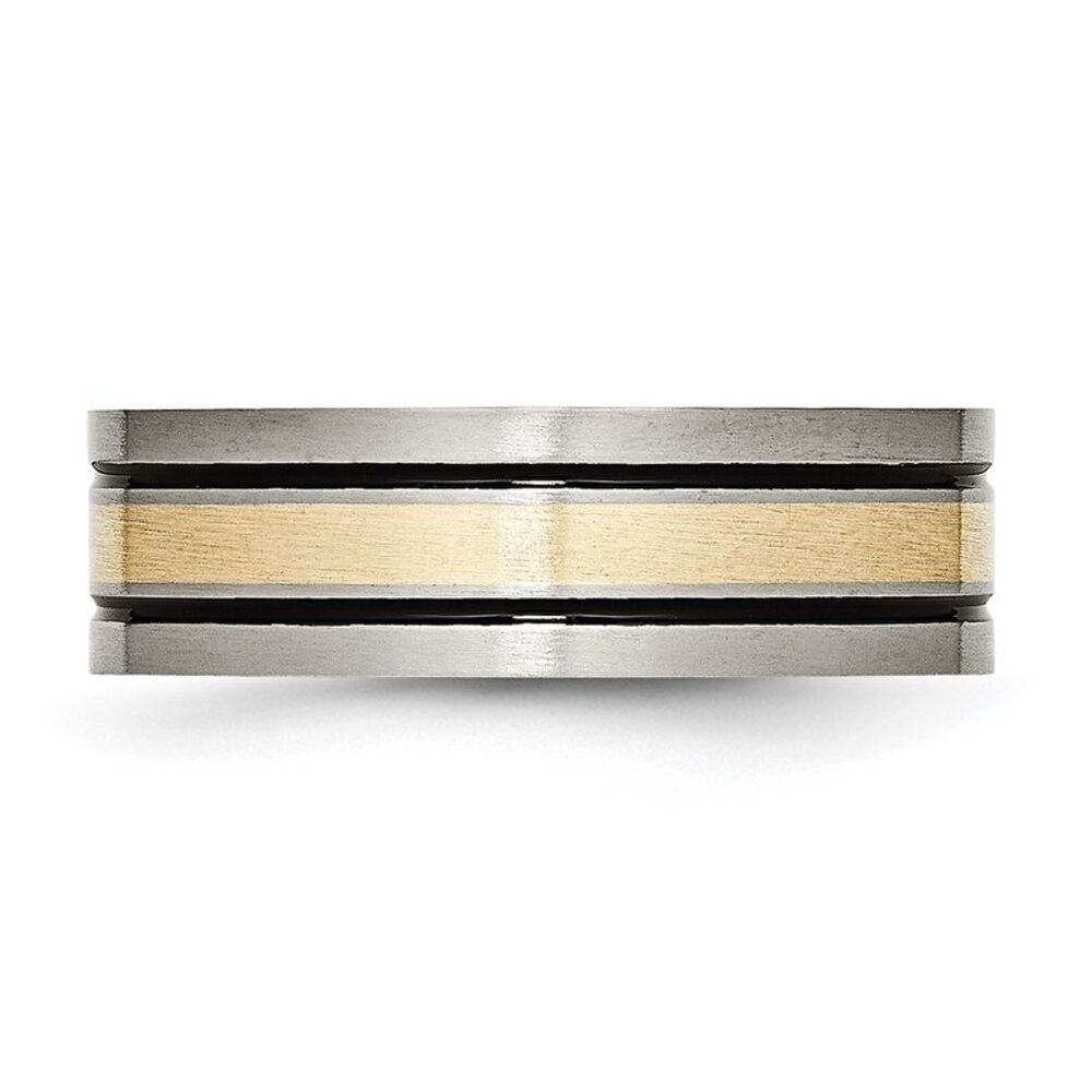 Kazi Luxury Titanium Antiqued & Brushed With 14k … - image 3